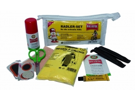 Ballistol Radler-Set, 11-tlg., Spray, Tuch, 2 Reifenheber, Poncho, Wundpflaster, Flicken, Schere