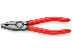 Knipex Kombinationszange 180mm, 0301 Kopf poliert, Griffe mit Kunststoffhüllen rot, Spezial-Werkzeugstahl