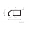 Anschlussprofil klipsbar 40x15mm weiß mit WL / softline L=6 mtr., VE=60 mtr.